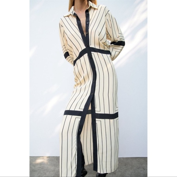 Zara Stripe Shirt Dress - Picture 9 of 12